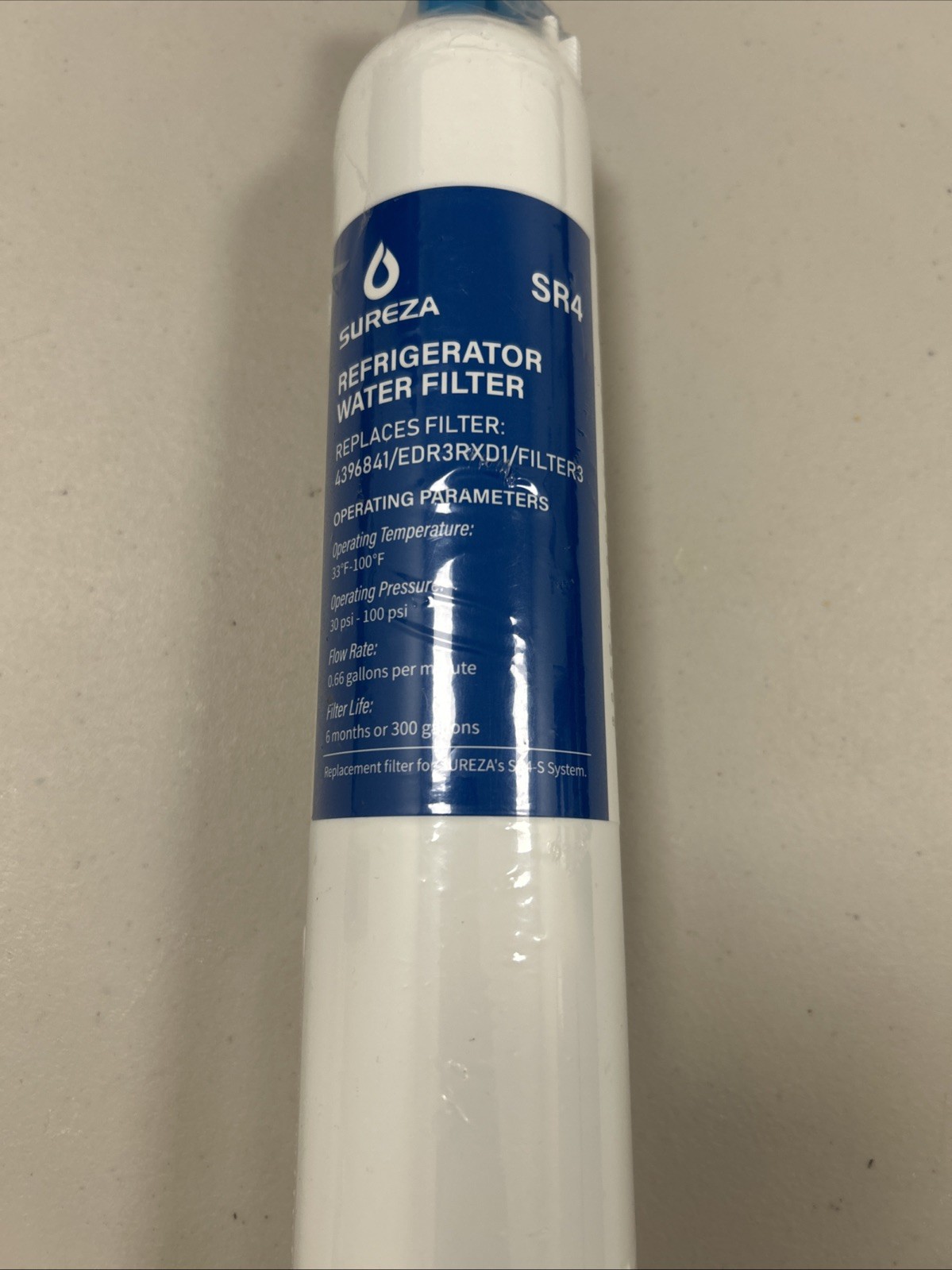 Qty 1 Sureza SR4 Replacement For 4396851/EDR3RXD1/Filter Ice water