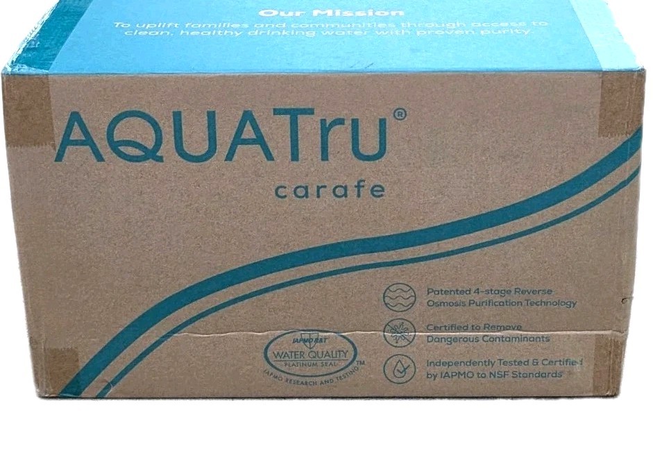 AQUATRU Carafe Countertop Reverse Osmosis Water Purifier with Filters (READ!)