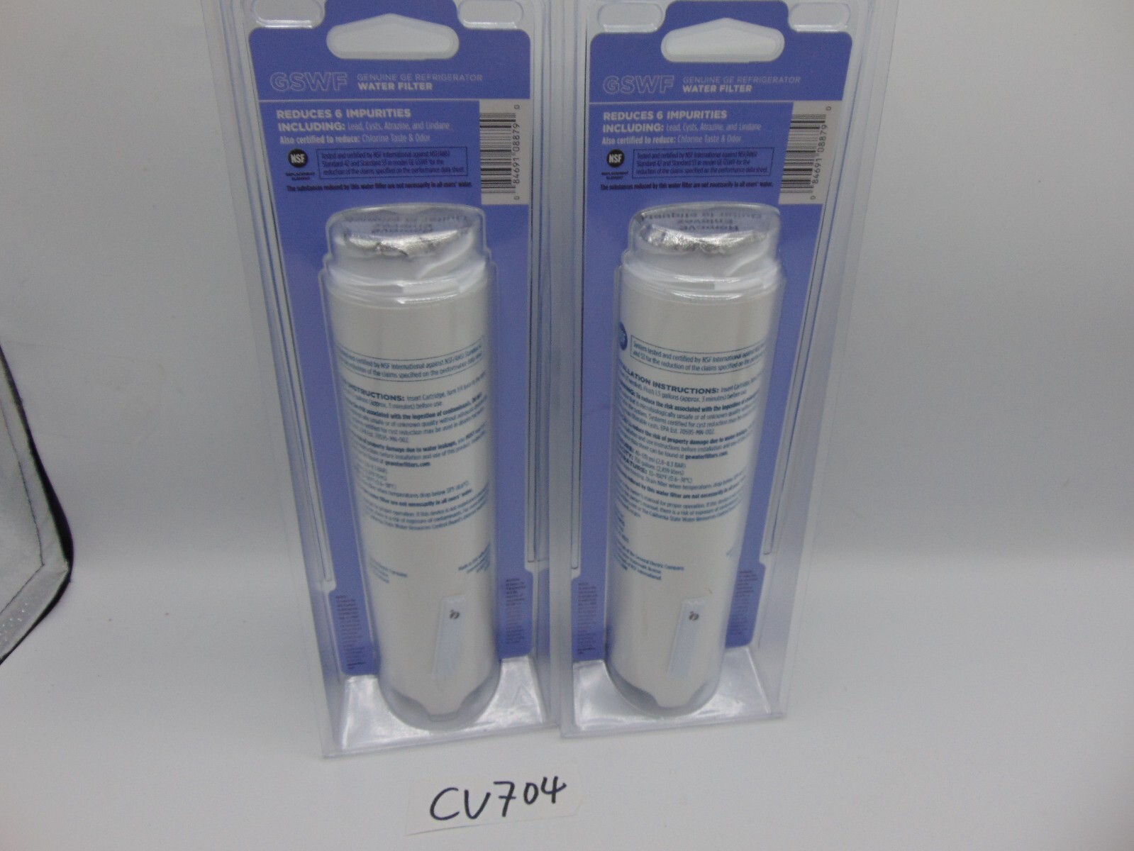 Genuine GE Refrigerator Filter GSWF Replacement Cartridge 2 PACK Lot New Sealed
