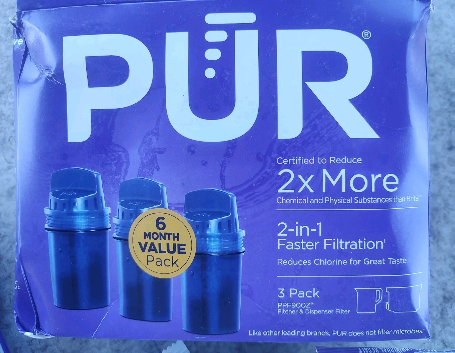 NEW PUR Replacement Water Filter For Pitcher and Dispenser 6 Pack Model PPF900Z