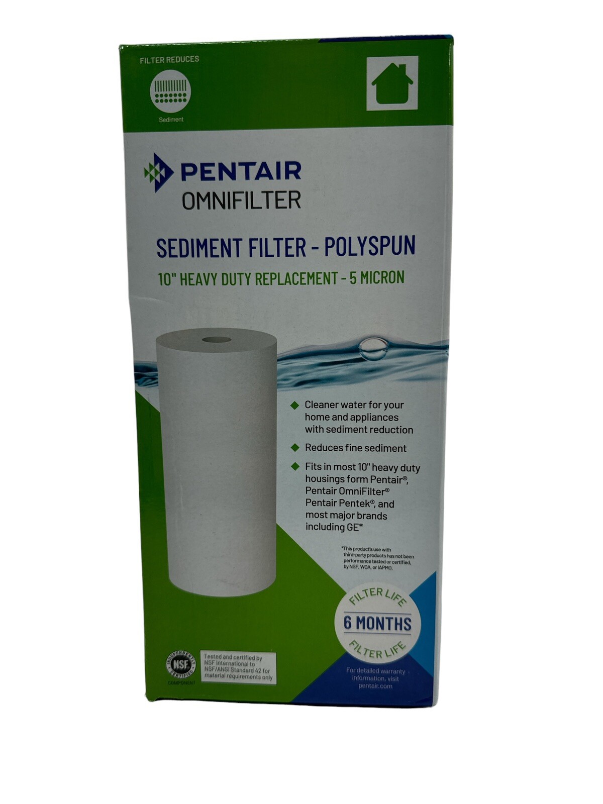 Pentair OMNIFilter 10 Inch Sediment Water Filter DGD-5005 New