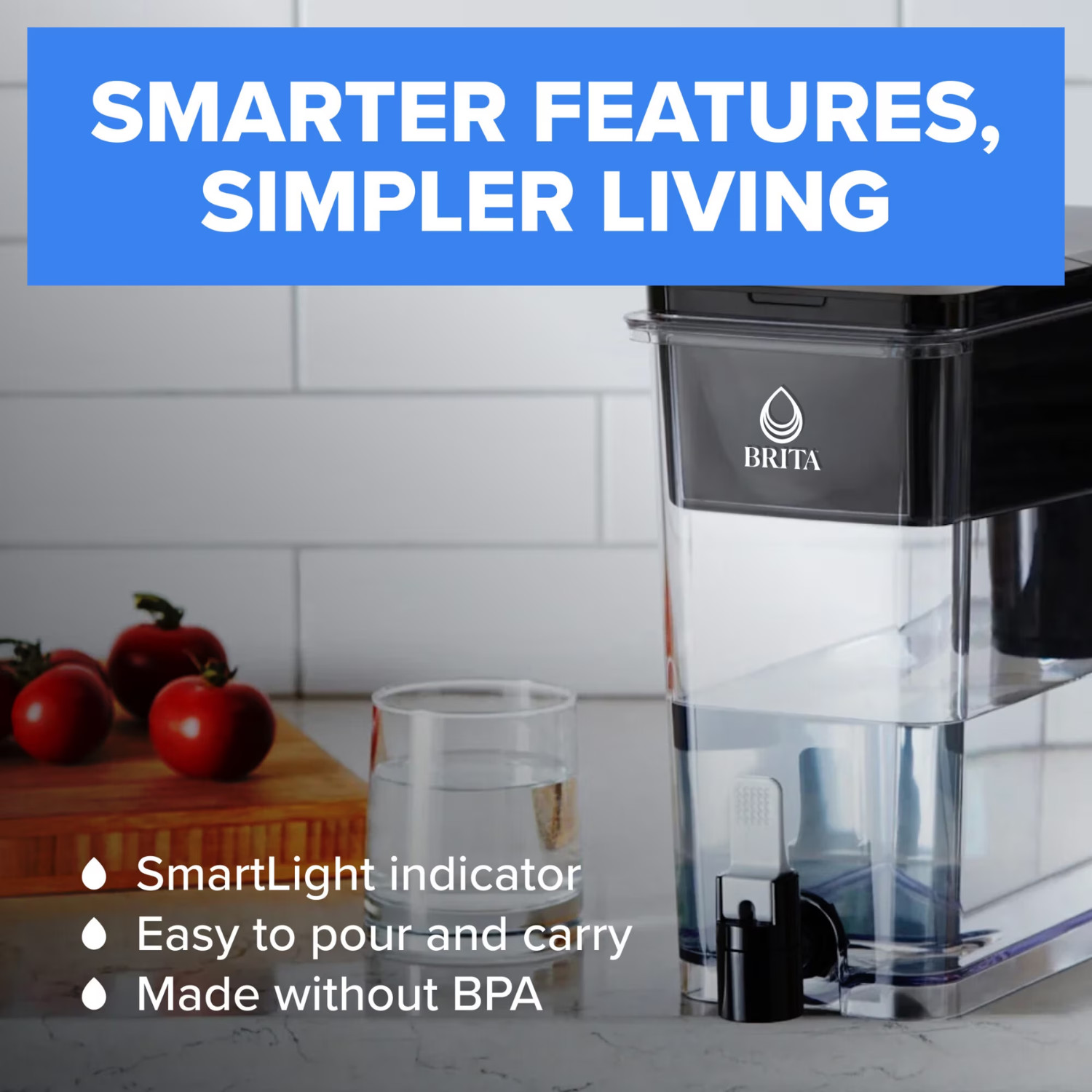 Brita Ultramax 27 Cup Filtered Water Dispenser Black with Elite Filter