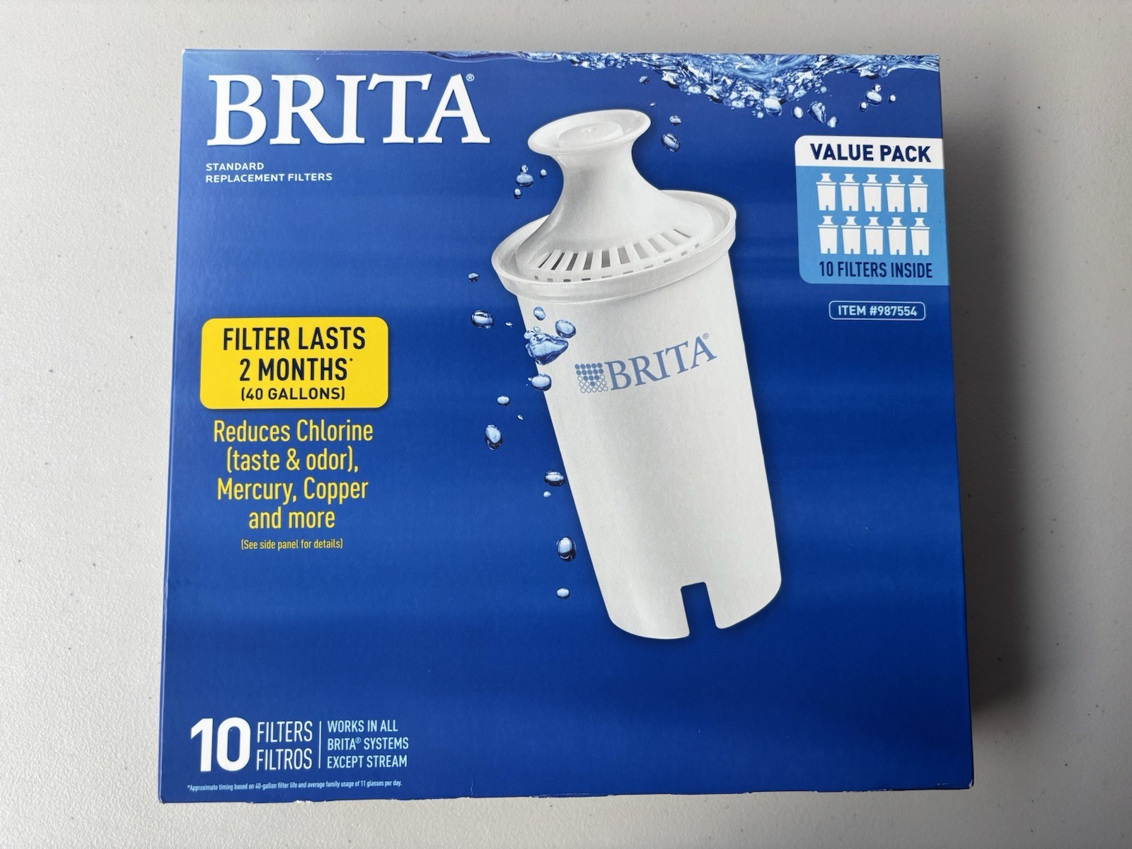 Brita 987554 Pitcher Standard Replacement Filters – 10 Pack Brand New & Sealed