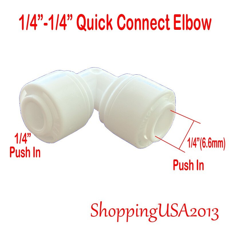 50PCS Quick Connect Elbow +50 Quick Connect Tee Fittings 1/4″-1/4″ Water Filter