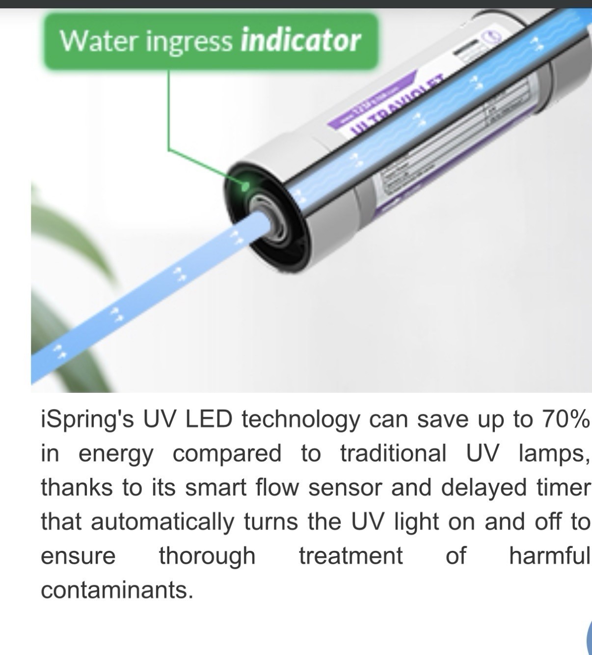 iSpring UVF8 LED UV Sanitizing Add-on Kit for Under Sink Water Filter Systems