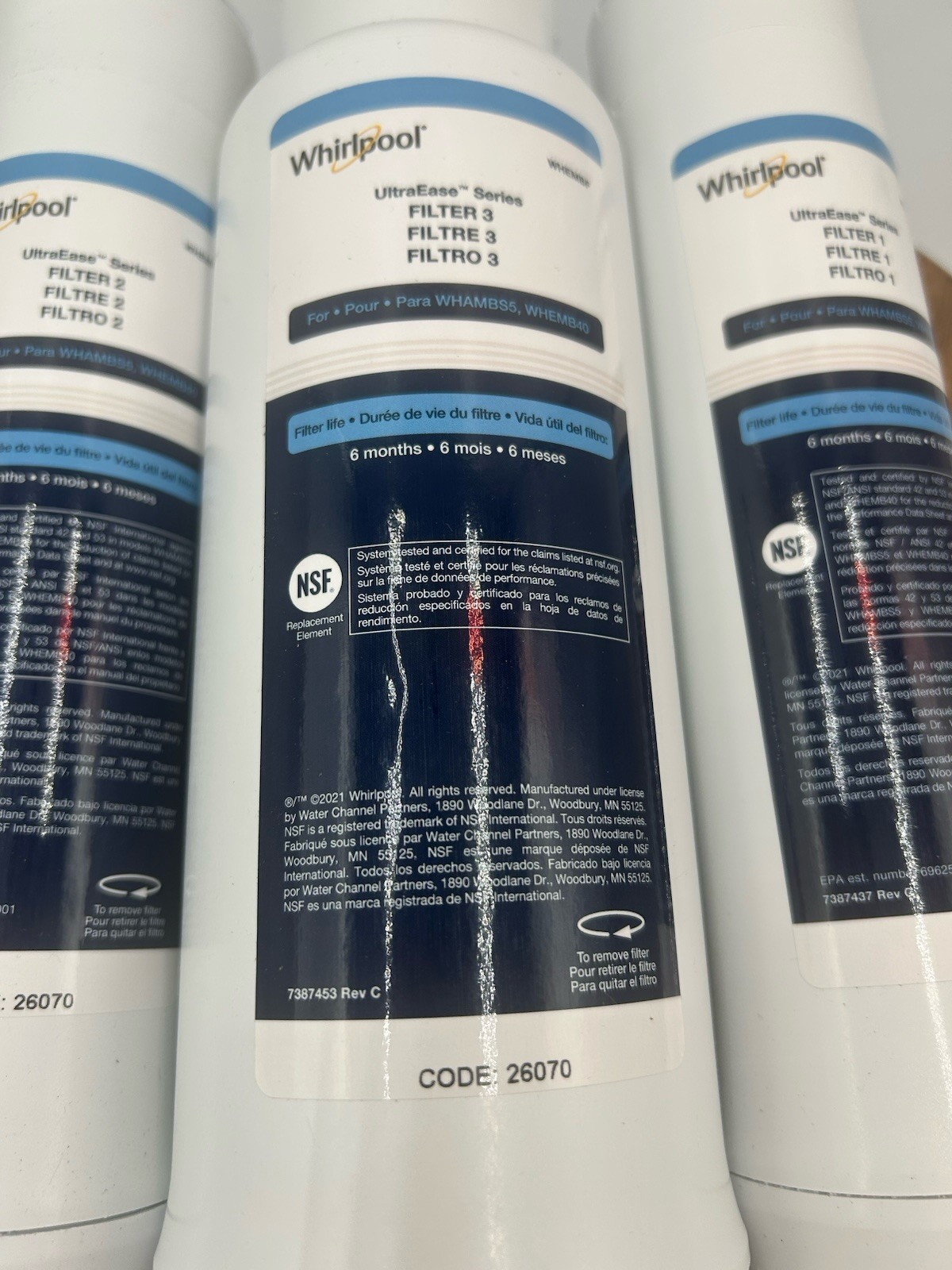Whirlpool WHEMBF5 Under Sink Water Purifier Replacement Filters for WHEMB40 New
