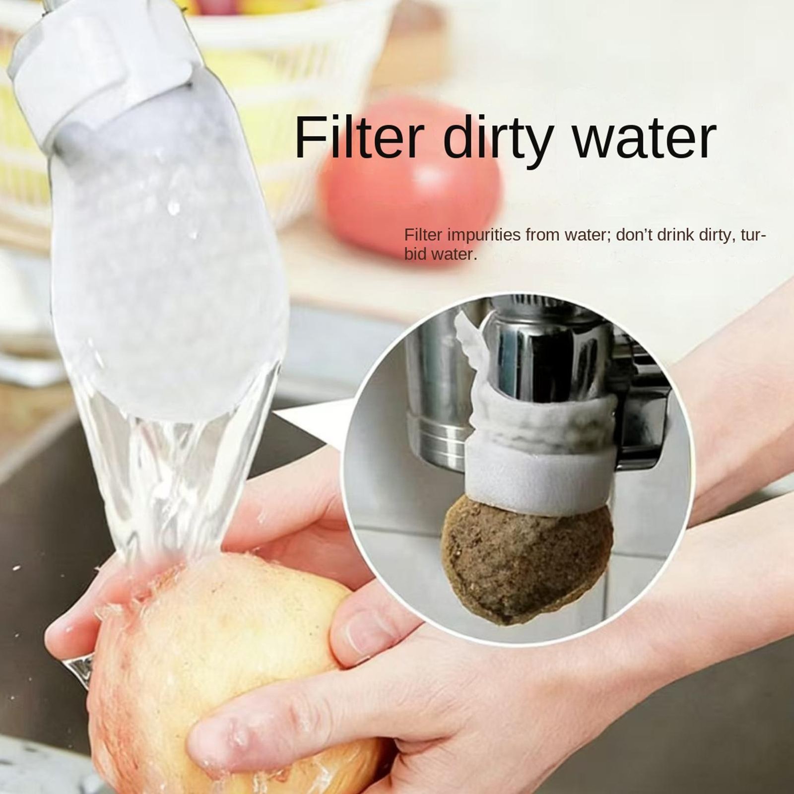 50PCS Cotton Filter Bag For Faucet, DIY Faucet Filter Cotton Bags Water Filters