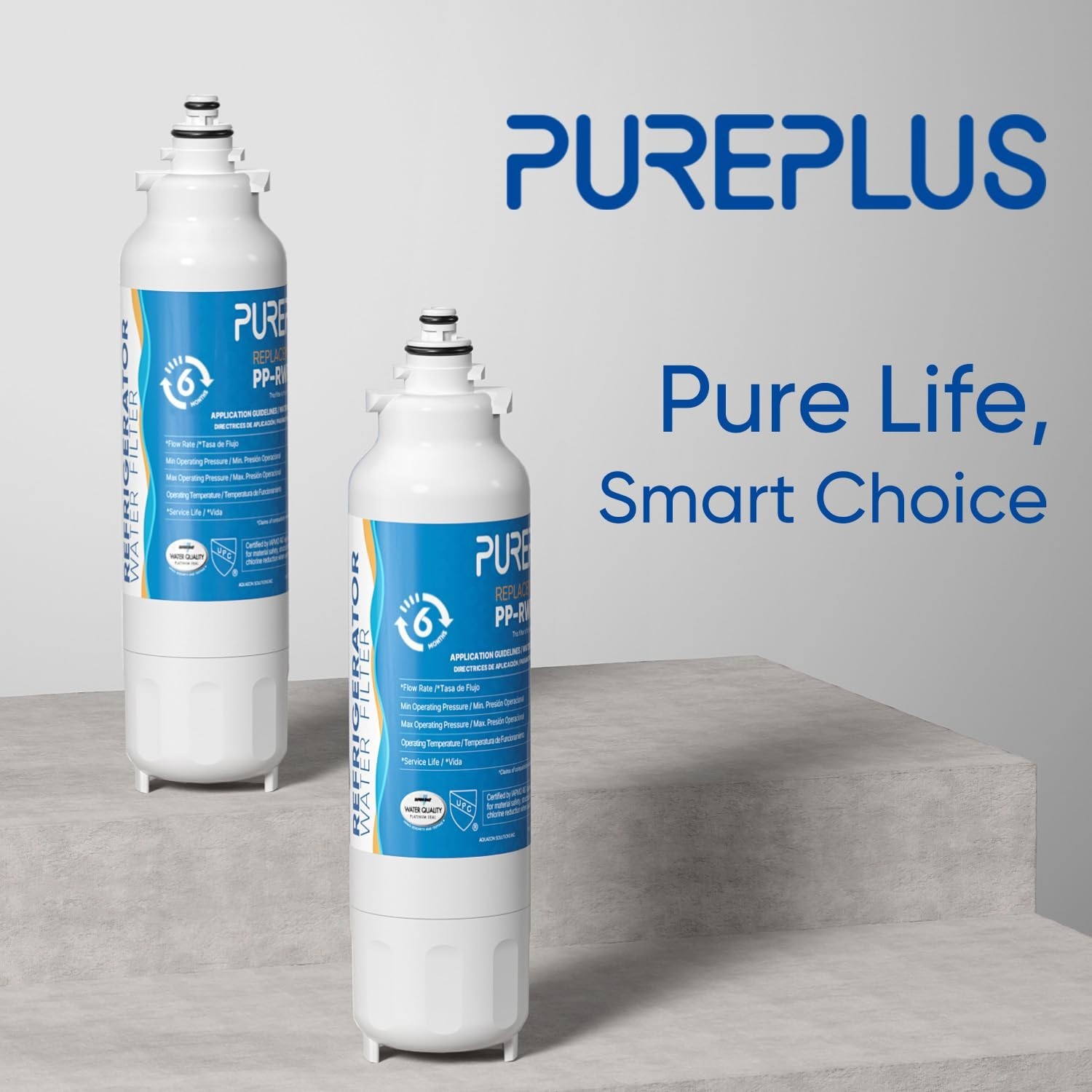 Refrigerator Water Filter & Air Filter Combo, Compatible with LG LT800P, ADQ7361