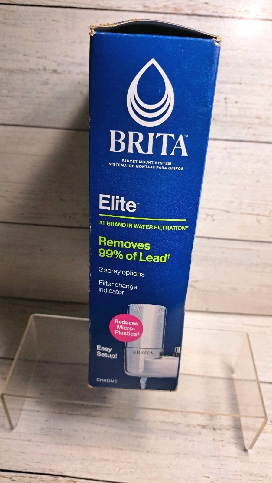 Brita Faucet Mount Water Filter System Chrome No-Wait Filtration, Easy Install,