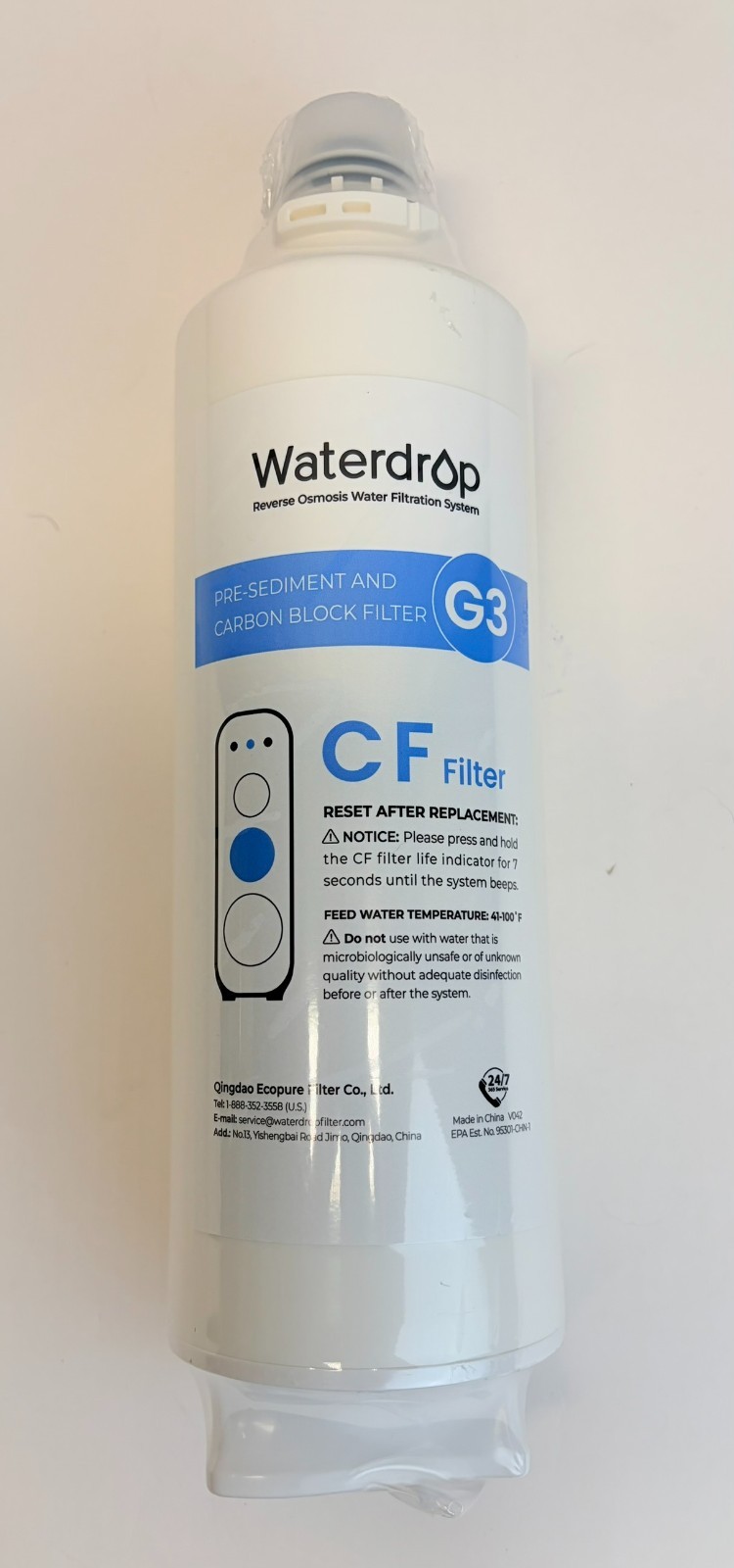OEM Waterdrop G3 CF Filter WD-G3-CF Reverse Osmosis Replacement Cartridge Sealed
