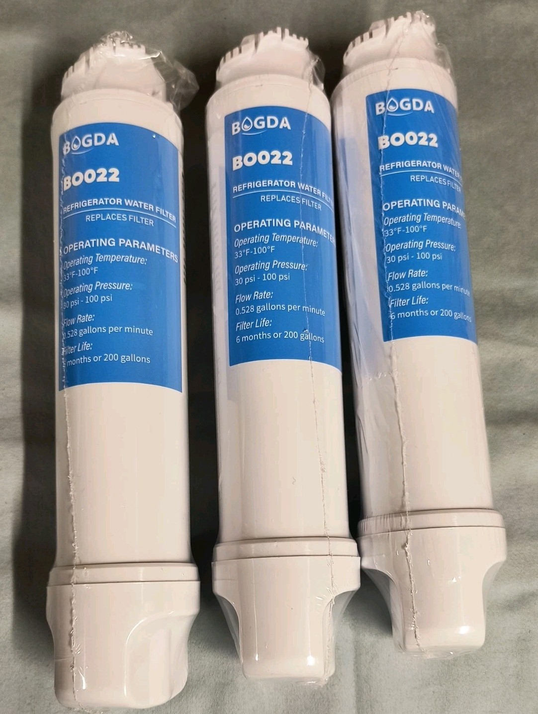 Set of 3 Bogda B0022 Water Filter Fit for EPTWFU01 Frigi-daire Replacement 3 CT