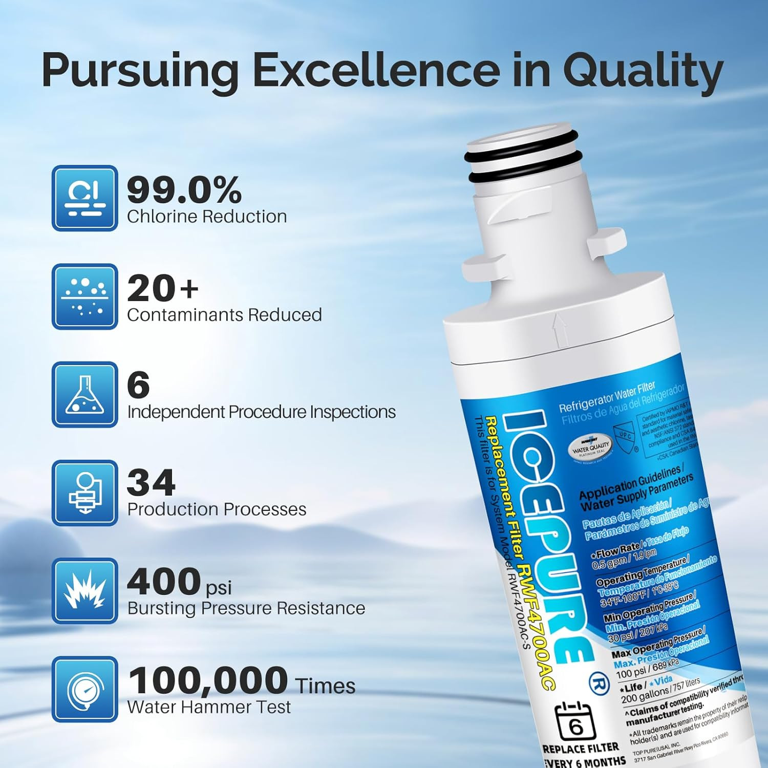 ICEPURE LT1000PC Replacement for LG LT1000P/PC/PCS ADQ747935 ADQ74793501 ADQ7479