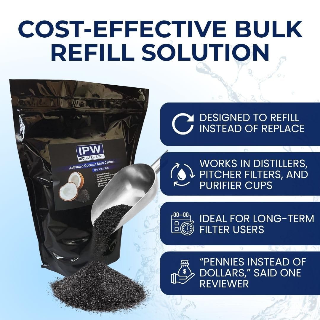 5 Lbs Bulk Water Filter/Air Refill Coconut Shell Granular Activated Carbon