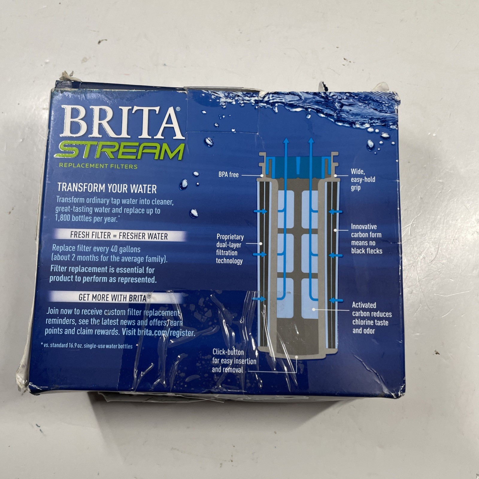 NEW Genuine Brita Stream Replacement Water Filters 3 Pack Works in All Pitchers