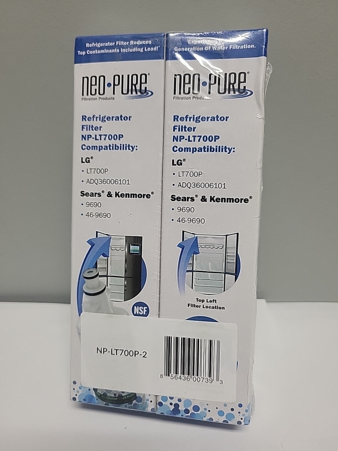 2 PACK!!! LT700P Water Filter Fit LG LT700P ADQ36006101 Kenmore 9690 46-9690