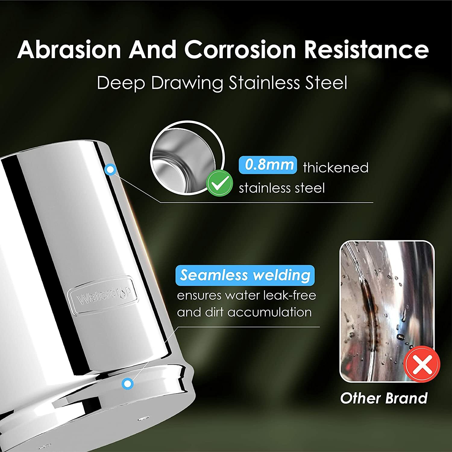 Waterdrop WD-TK-F Gravity-fed Water Filter System, 2.25-gallon Stainless-steel