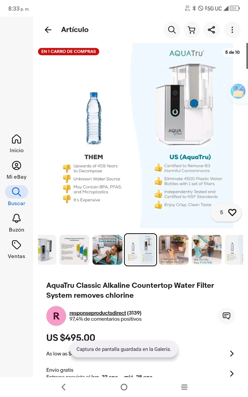 Aquatru 4-Stage Countertop Wifi Water Filter AT2050 NO FILTERS INCLUDED