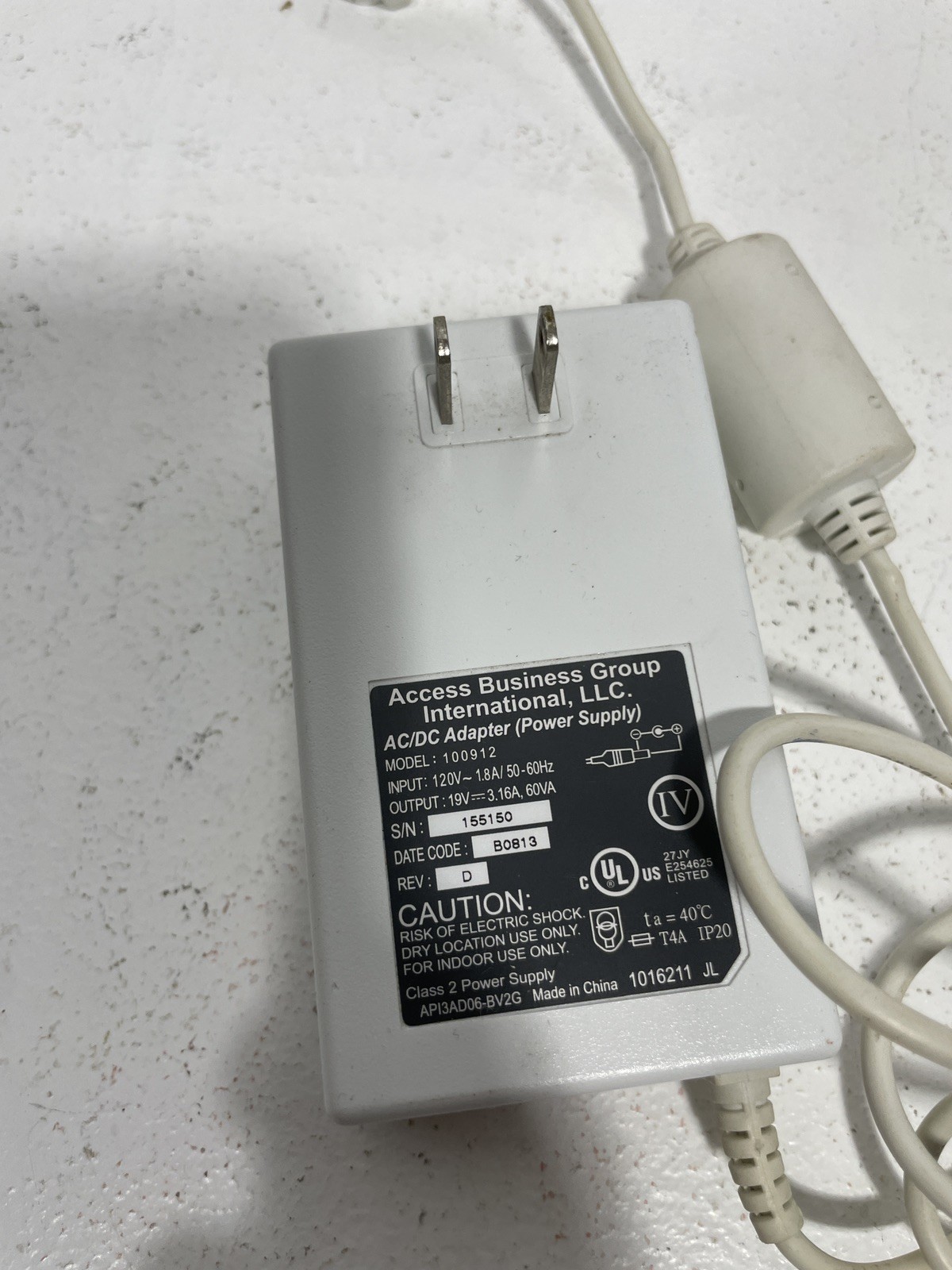 Amway eSpring 100912 CH-01 19V 3.16A Water Purifier Adapter 100185