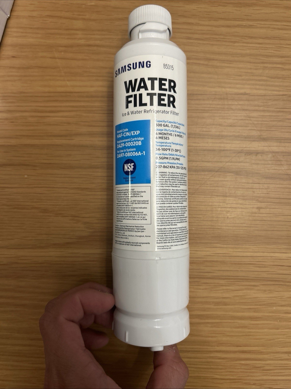 1 PACK Genuine New Samsung DA29-00020B HAF-CIN/EXP Refrigerator Water Filter
