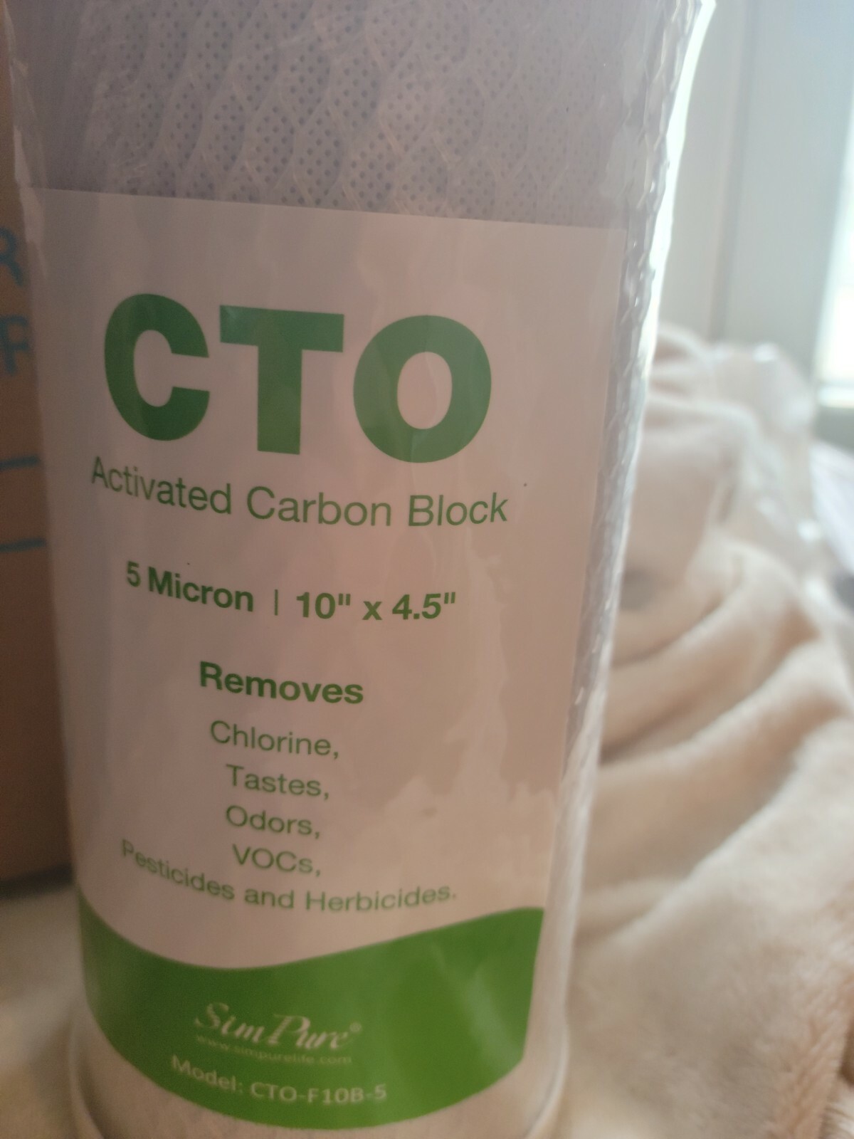 Simpure Water Filter 10×4.5 2 pk new in shrink wrap. Opened box to photo. CTO