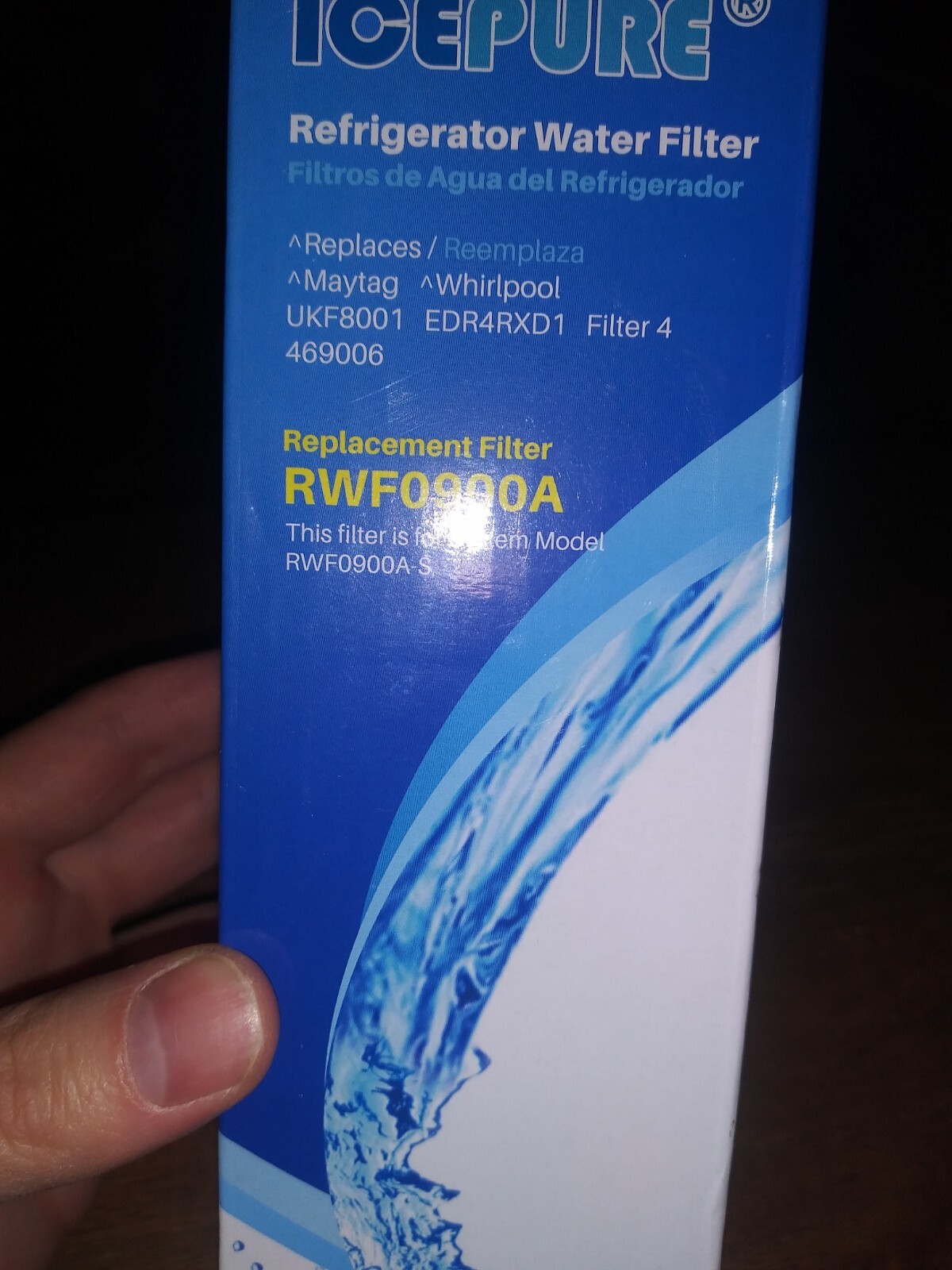 Brand New IcePure RWF0900A Refrigerator Water Filter – Blue/White