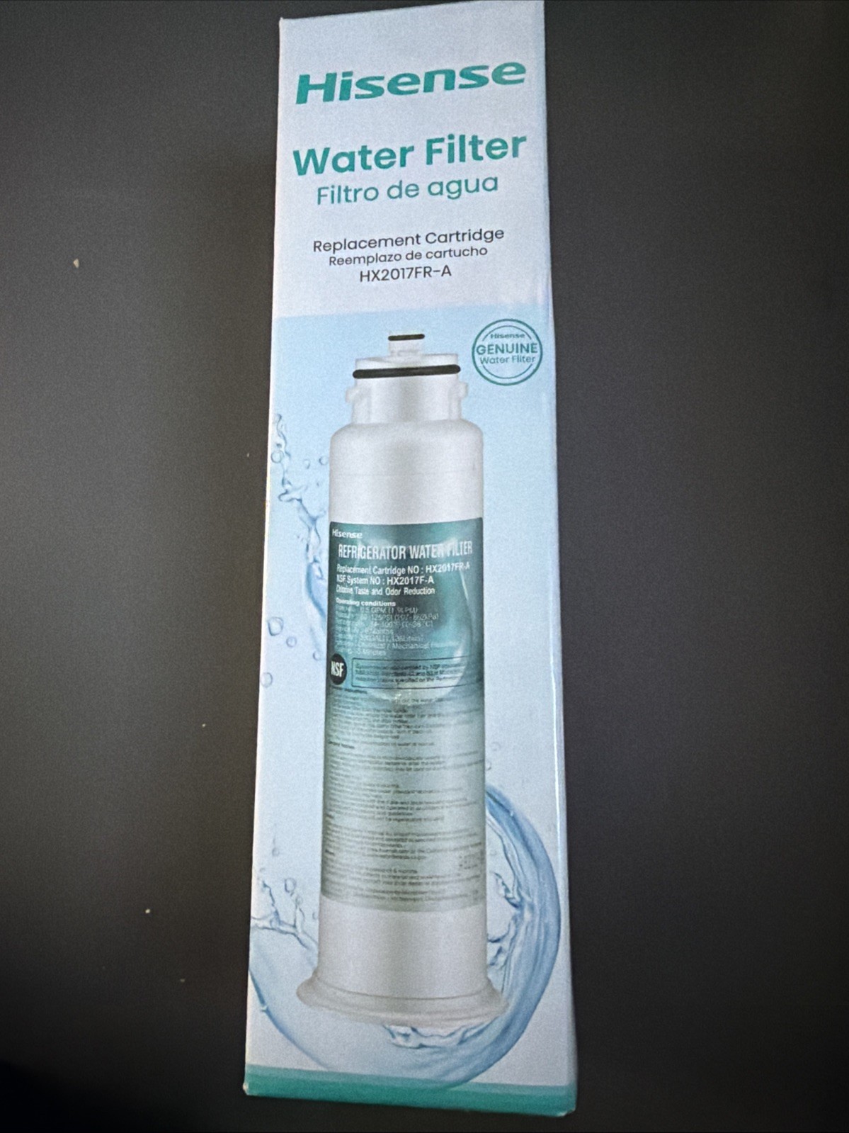 Hisense 6-Month Twist-in Refrigerator Water Filter HX2017FR-A NEW IN BOX!..