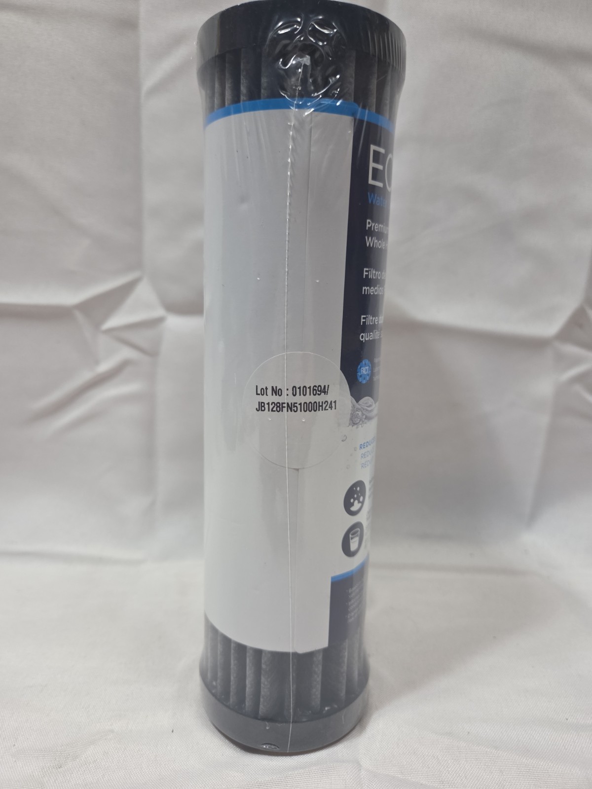 EcoPure EPW2F Premium FACT Universal Whole Home Filter (2 Pack), Dark Gray/Black