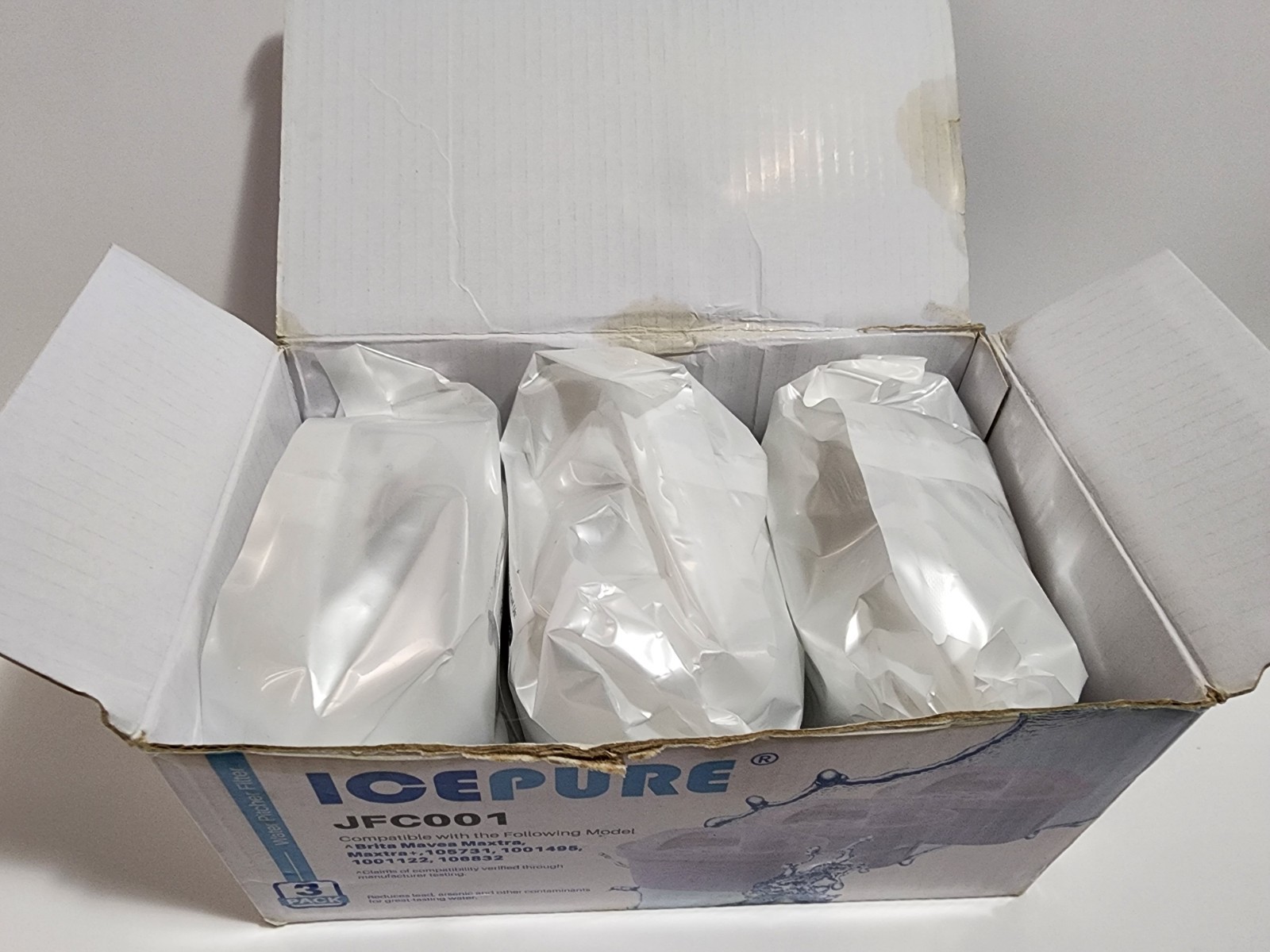 3 Pk ICEPURE JFC001 Pitcher Water Filter Compatible w/ Brita Maxtra+ Maxtra Mava