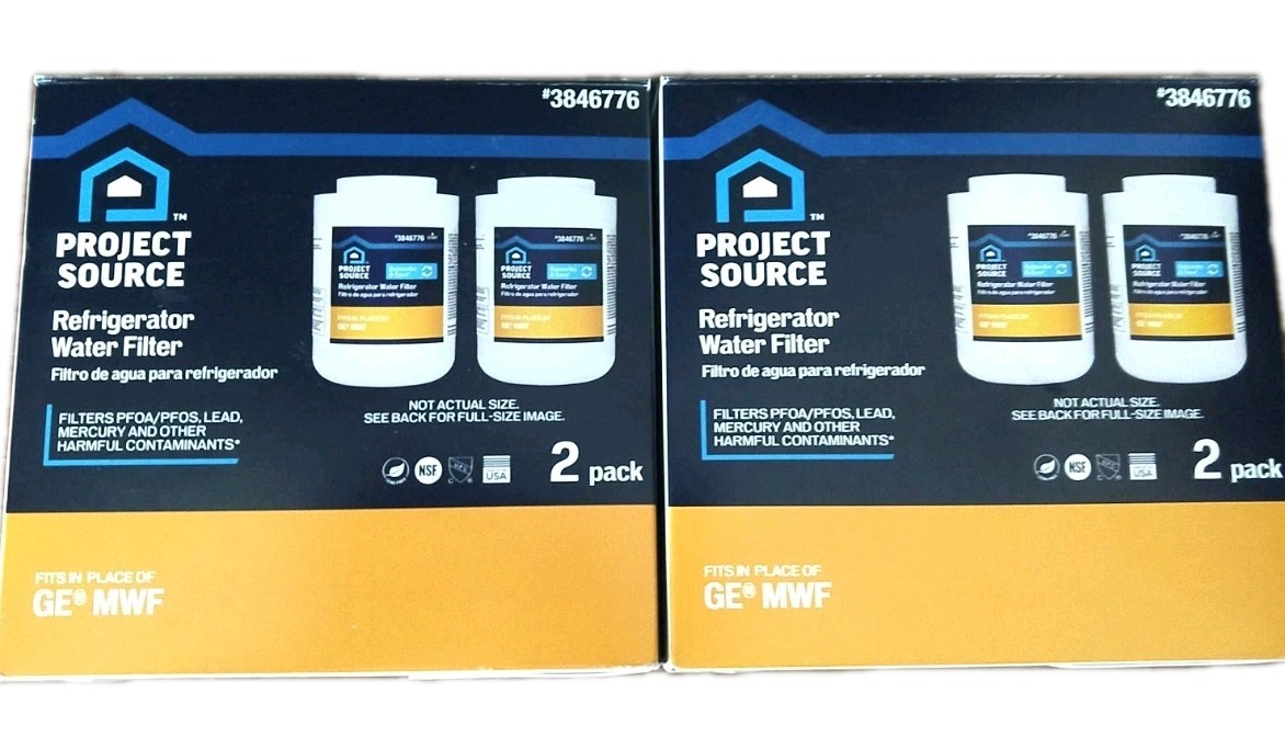 Project Source #3846776 G-1-2 Refrigerator Water Filter fits (GE MWF) 2 2-Packs