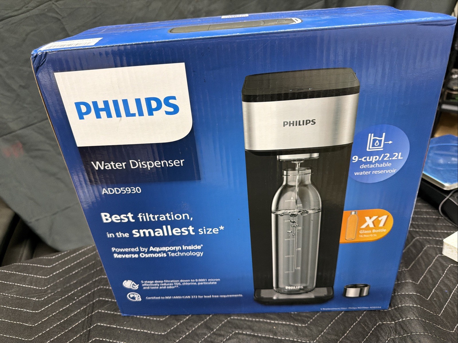 Philips Reverse Osmosis RO Water Filter System Compact Countertop – Silver Black