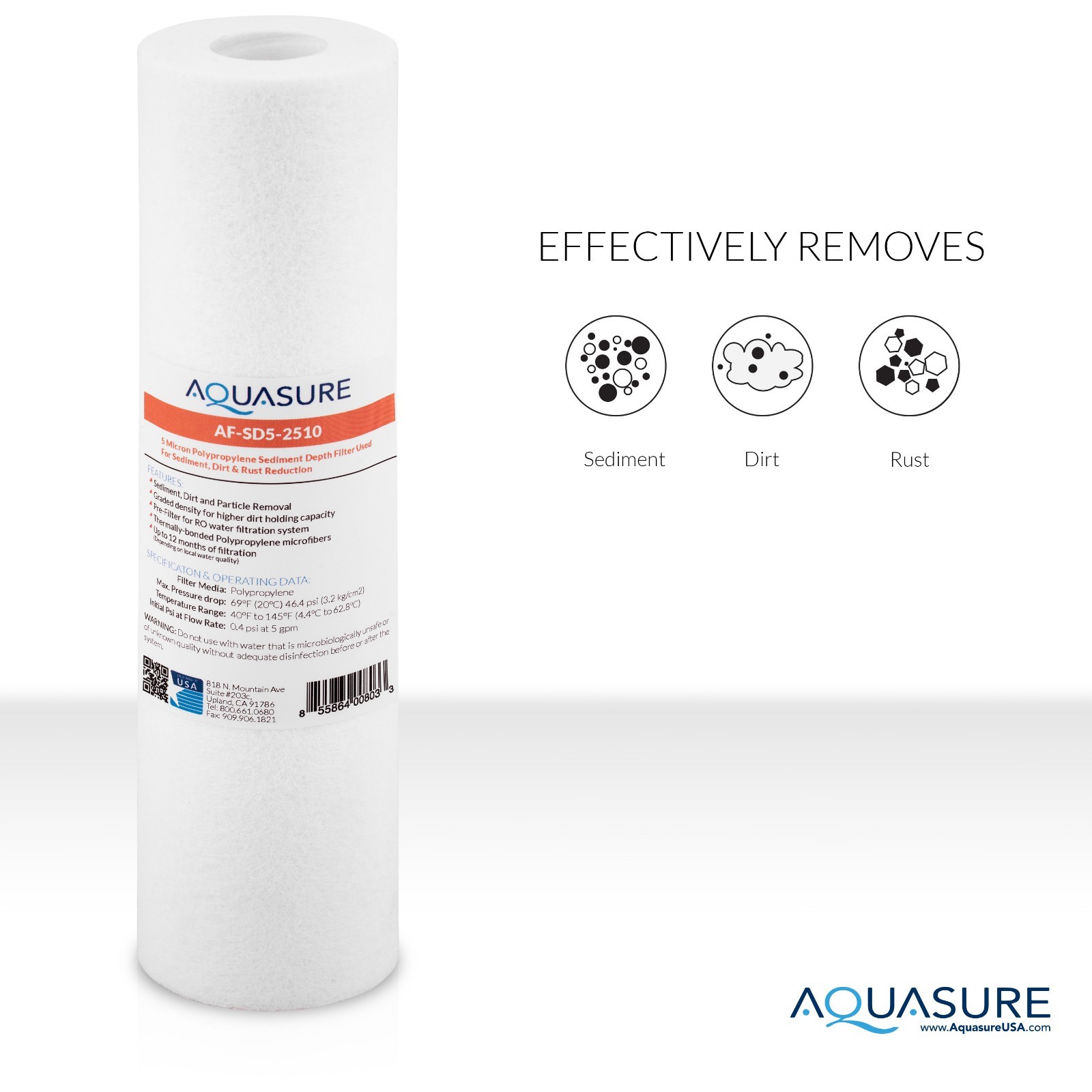 Complete 5 Stage Reverse Osmosis Replacement Filter Set with 50 GPD RO Membrane