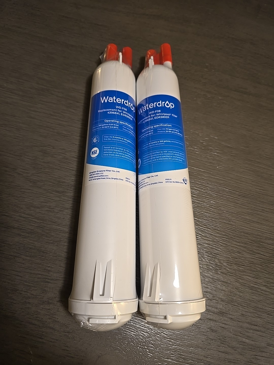 2x – WD-F08 Waterdrop Replacement Refrigerator Water Filters – Brand New Sealed