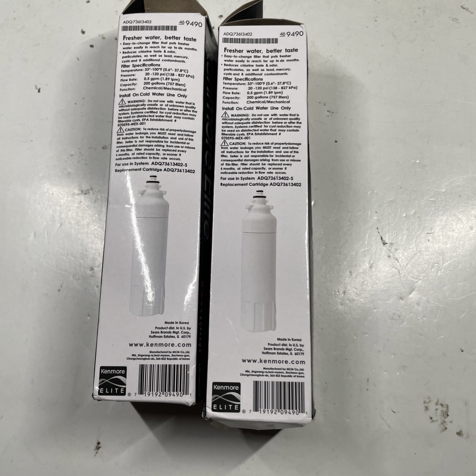 2 Kenmore Elite 9490 – 46-9490, 469490 Refrigerator Water Filter NEW & SEALED