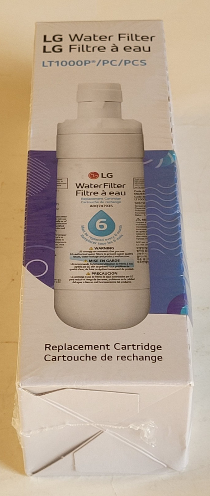 Genuine OEM LG Water Ice Filter Replacement Cartridge LT1000P/PC/PCS NEW Sealed