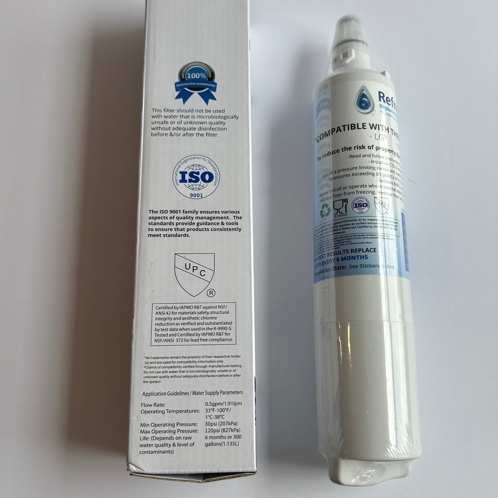 Refresh Refrigerator Water Filter R-9990 LG LT600P Kenmore 46-9990 White New 1PK