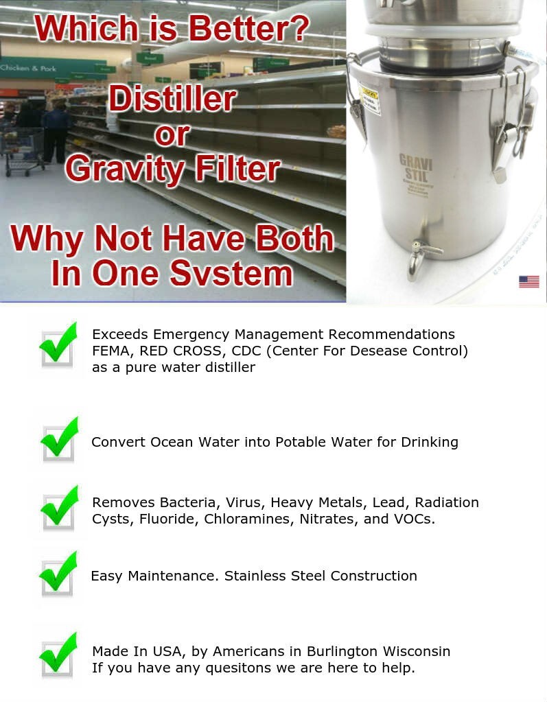 Gravi-Stil Survival Water Distiller-Gravity Filter