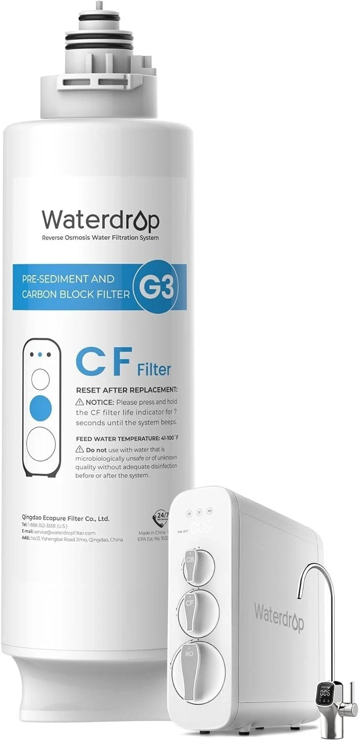 Waterdrop WD-G3-CF Filter, Replacement for WD-G3-W, WD-G3P600 and WD-G3P800-W