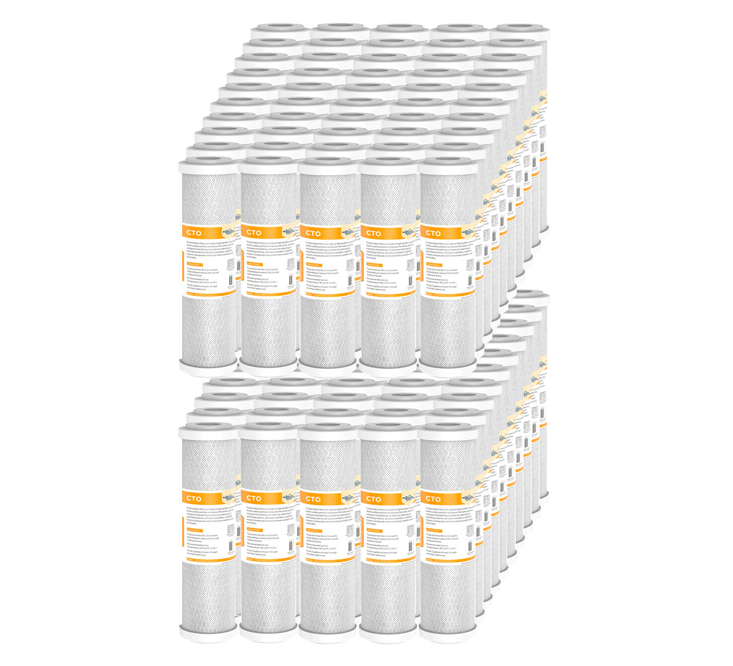 1-100 Pack 10″x2.5″ 5μm CTO Carbon Block Water Filter Cartridges for GE GXUTC RO