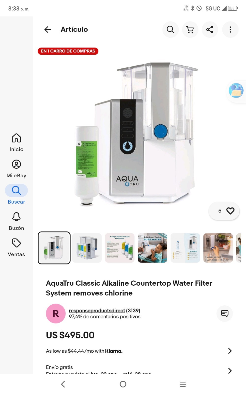Aquatru 4-Stage Countertop Wifi Water Filter AT2050 NO FILTERS INCLUDED