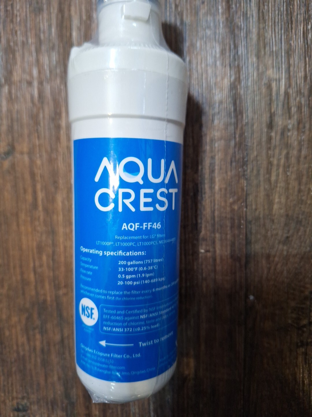 Aqua Crest AQF-FF46 Water Filters – Sealed *NEW*