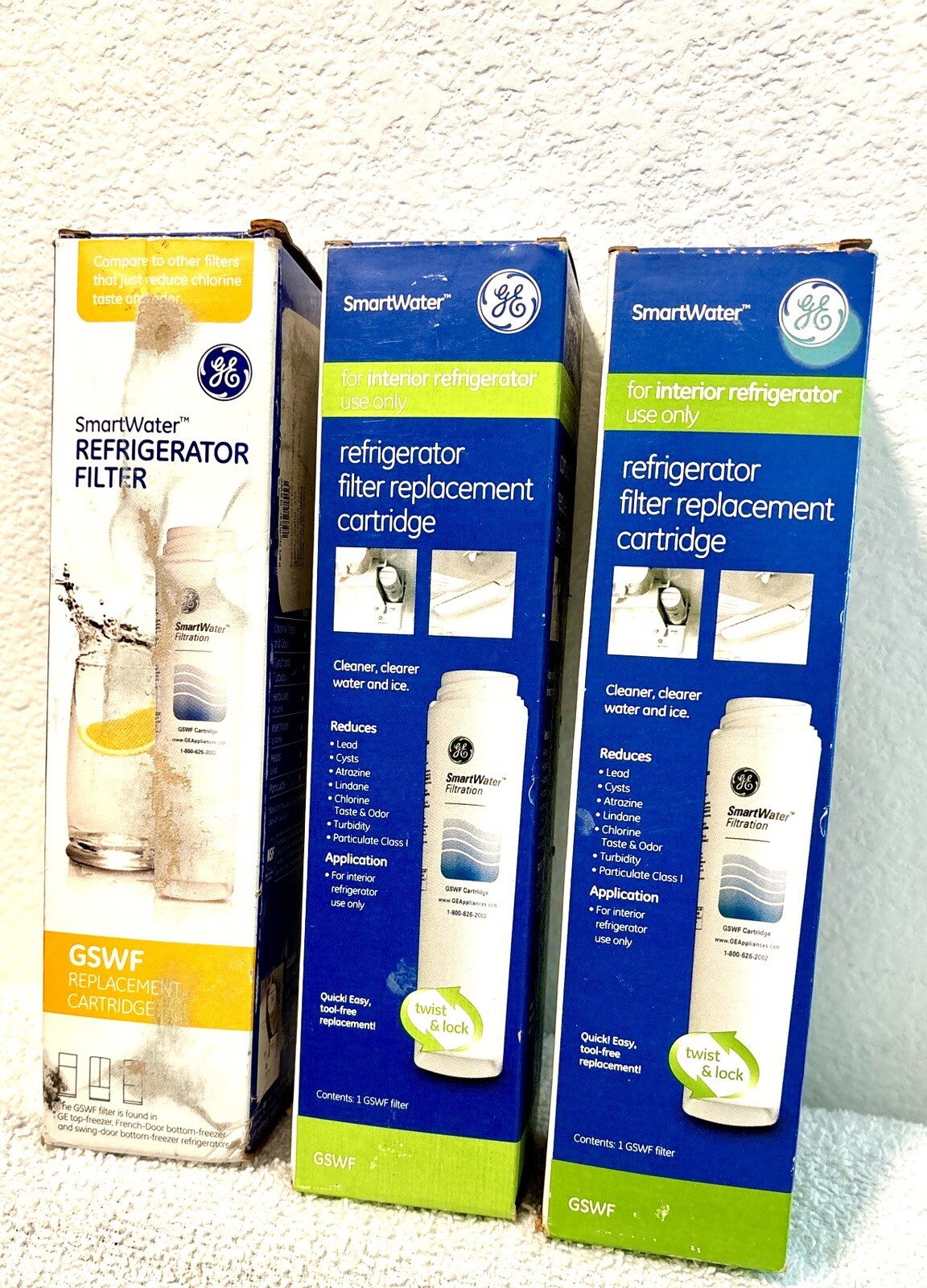 (3-Pack) GE SmartWater MSWF Refrigerator Replacement Cartridge Water Filter