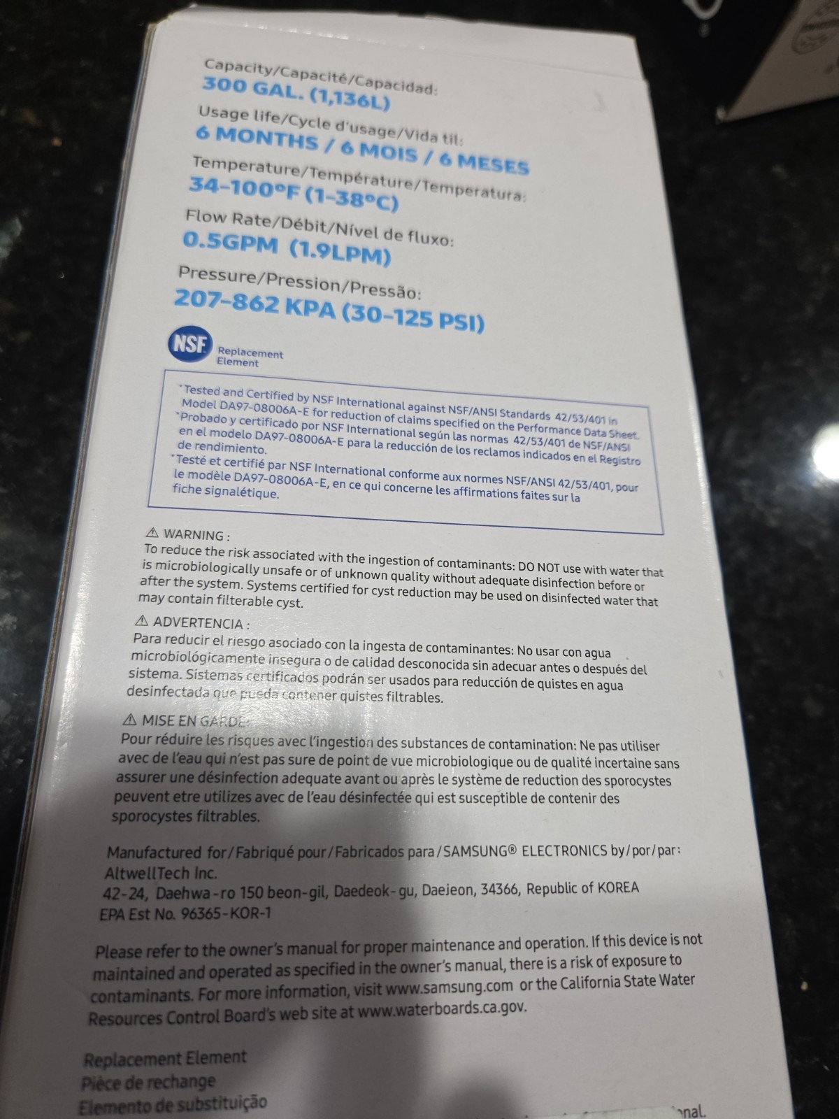 Samsung DA29-00020B Refrigerator Water Filter – 2 Pack