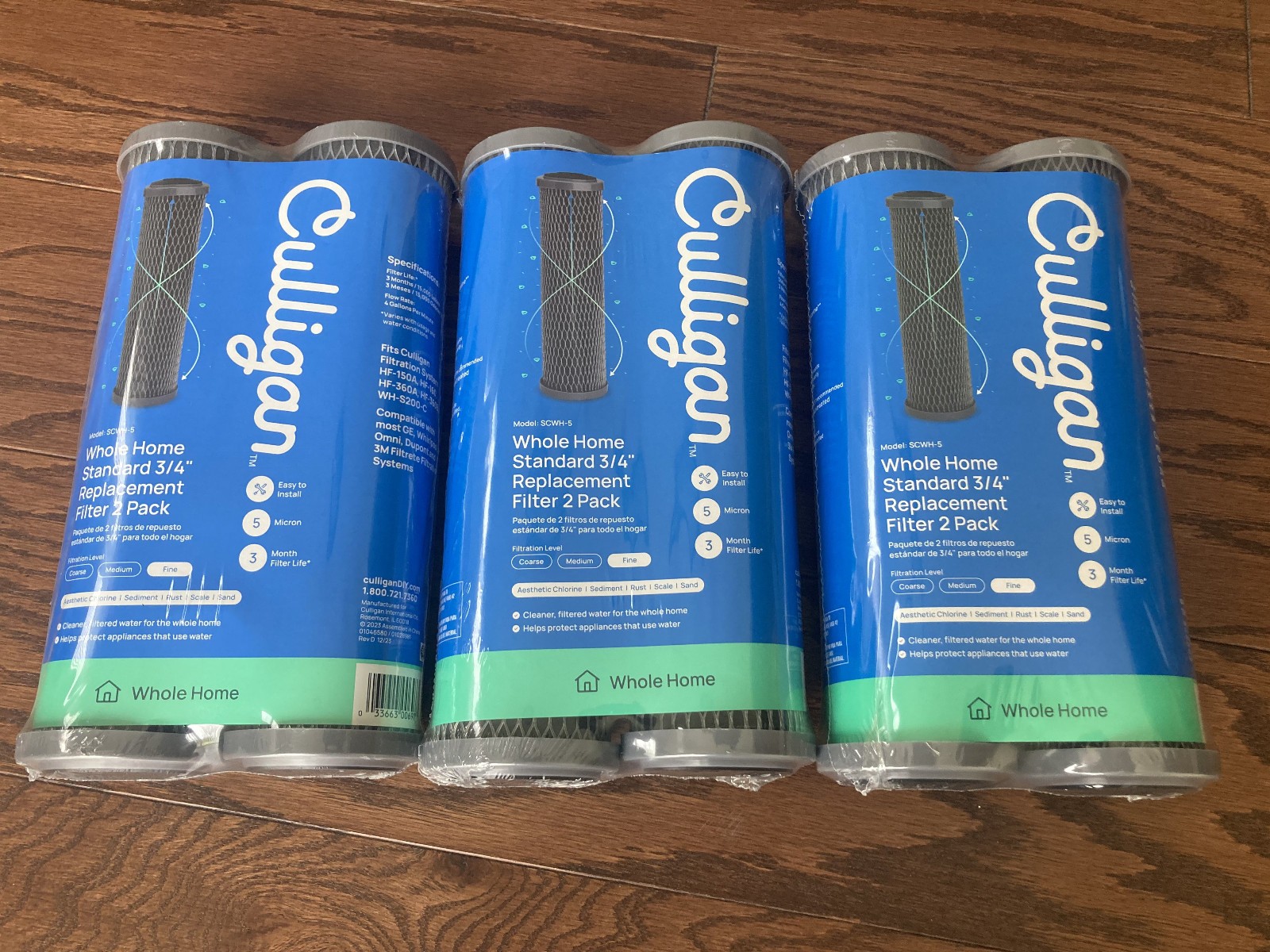 6x Culligan 3/4″ Whole Home Water Filters – SCWH-5 – 6 filters total