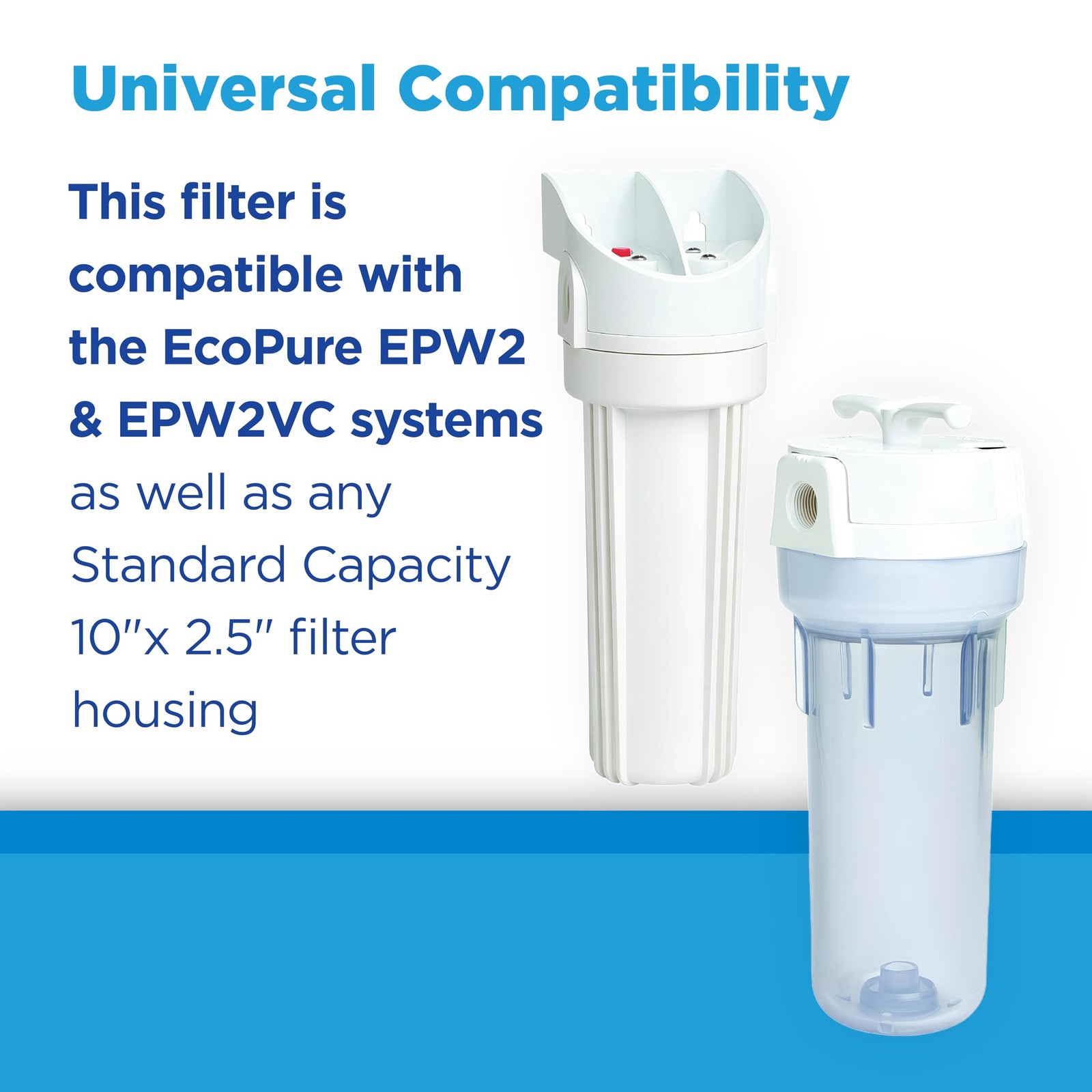 EPW2F Premium Fact Universal Whole Home Filter (2 Pack), Dark Gray/Black