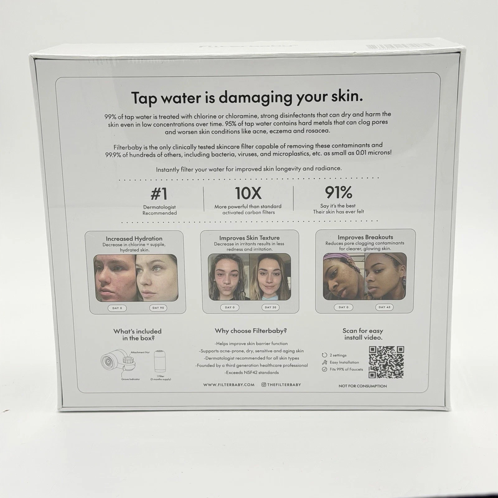 Filterbaby 1 Water Filter For Skincare Sink Faucet Attachment New Sealed Silver
