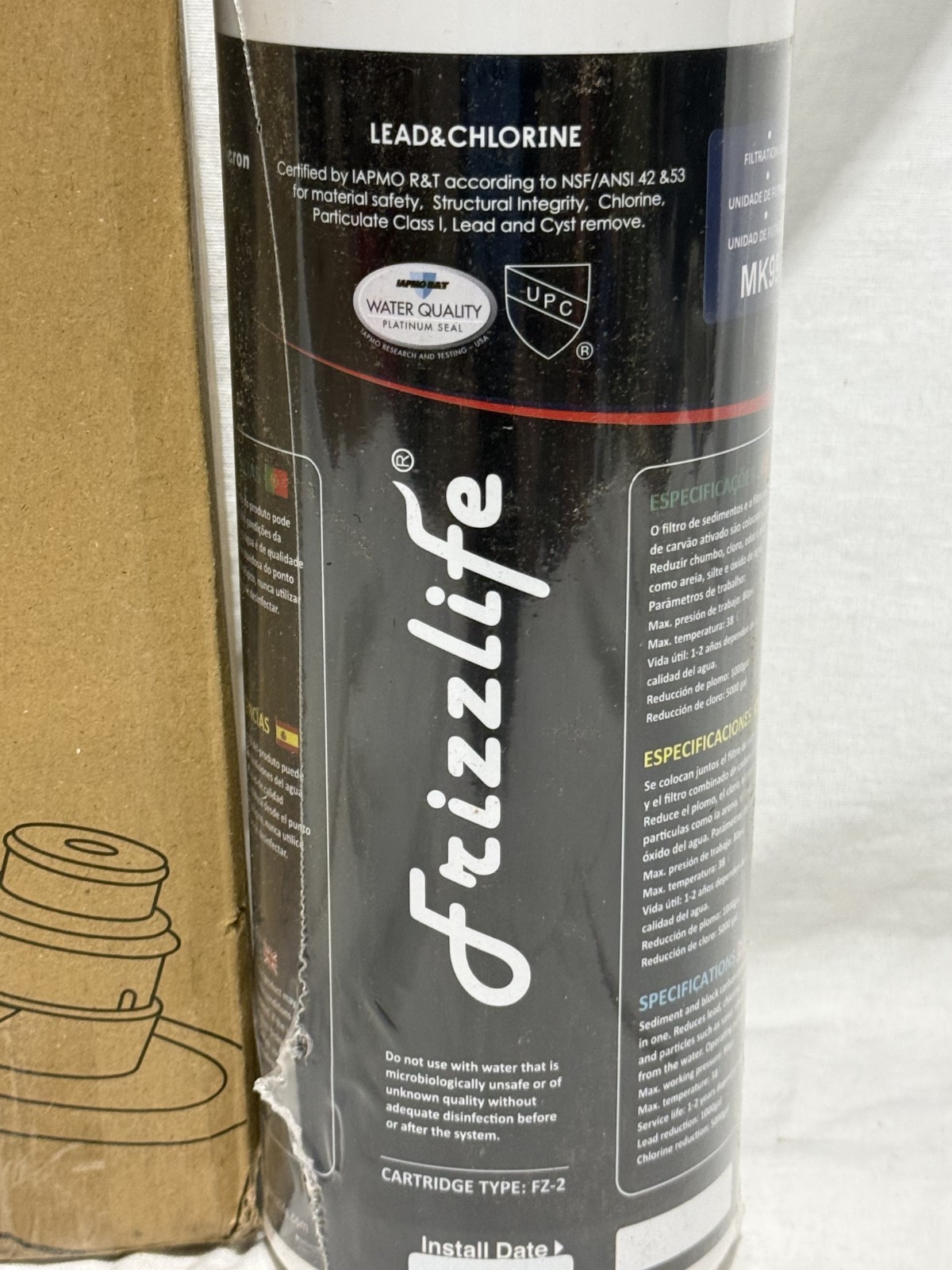 Frizzlife FZ-2 Replacement Filter Cartridge For MK99 MP99 Under Sink Water NEW