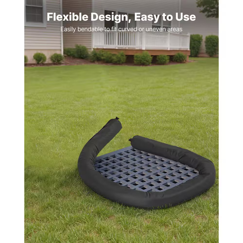 Sediment Filter Sock, 120 In. L X 5 in W X 1.97 In. H Black Plastic Flexible Ero