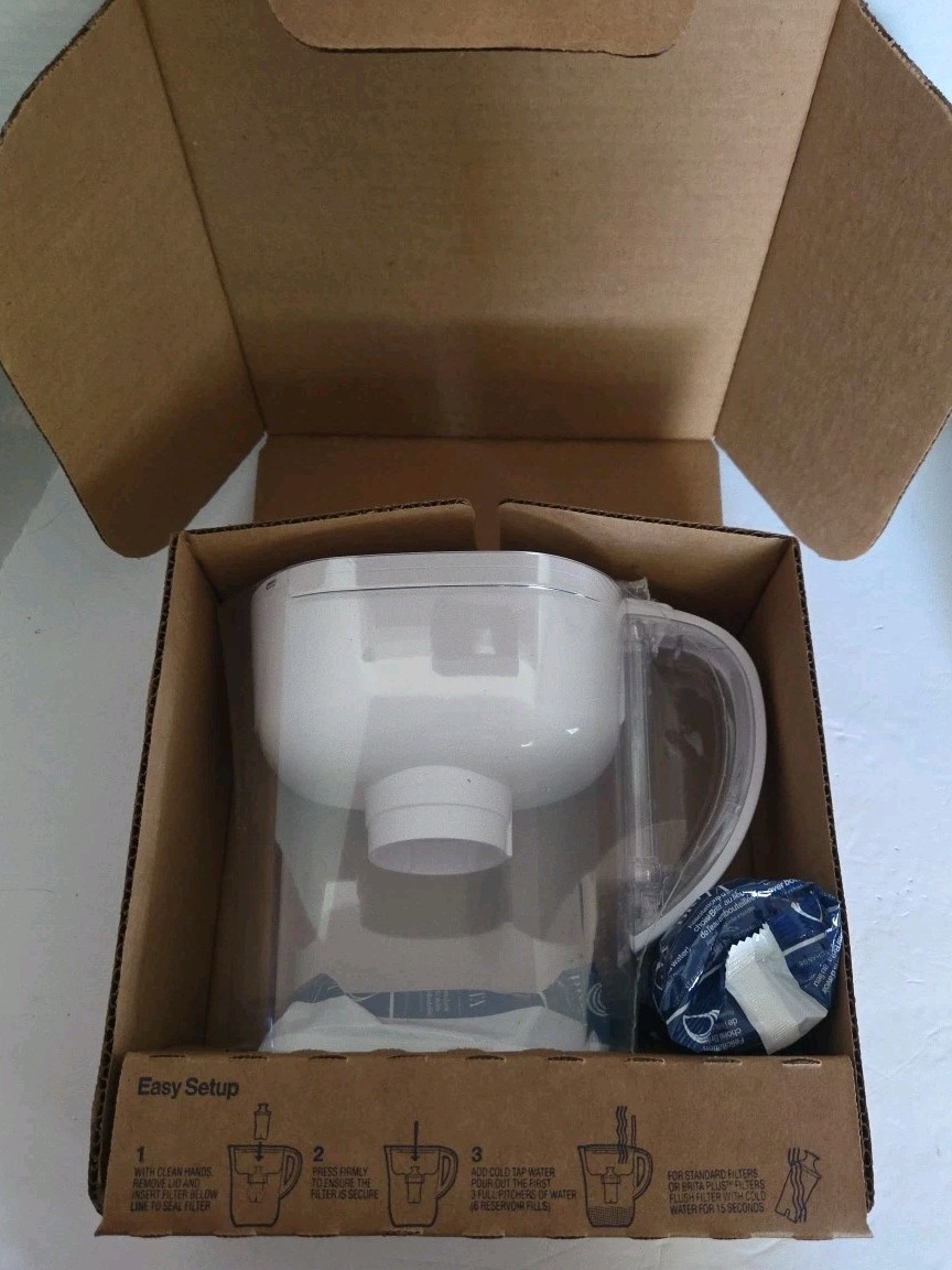 New Brita 6 Cup Metro Light Indicator Water Filtration Pitcher + 2 Elite Filters