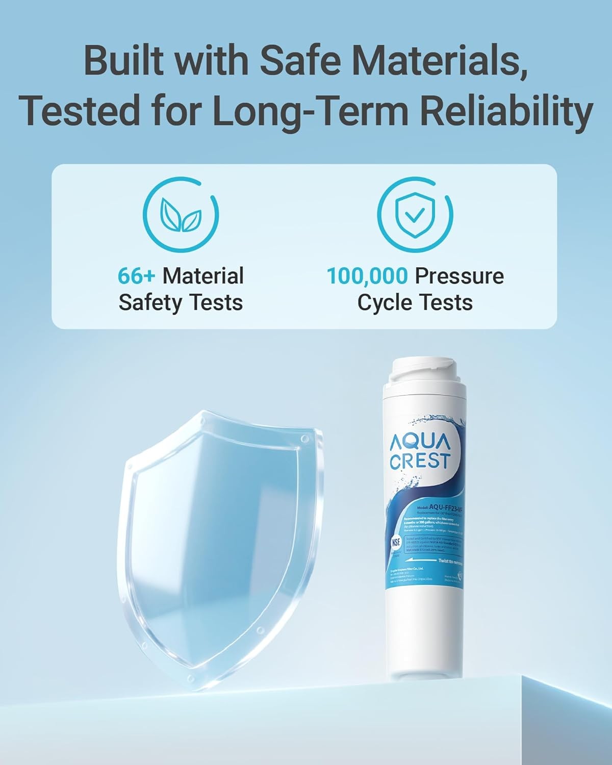 AQUA CREST FQSVF Unde Sink Water Filter, Replacement for GE® FQSVF(4)