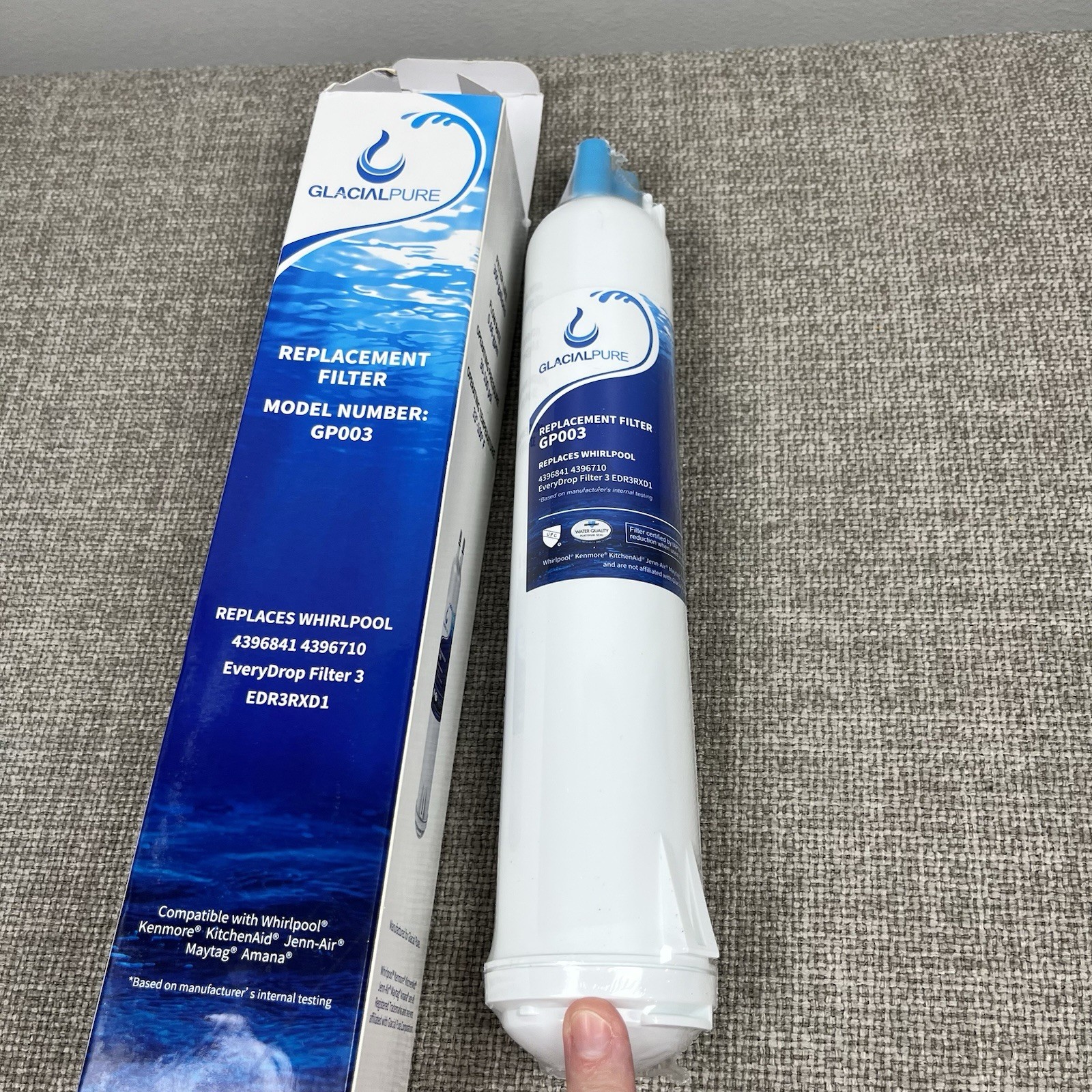 New In Box- Sealed Glacial Pure Replacement Refrigerator Filter Model GP003